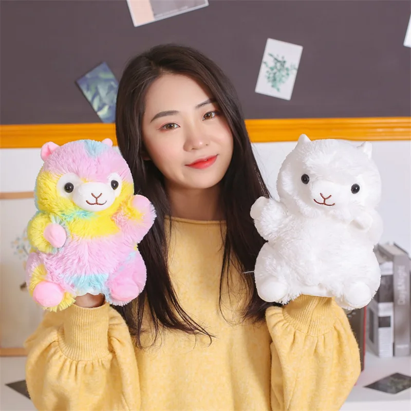 

Color Alpaca Hand Puppet Kindergarten Parent And Child Early Learning Story Plush Toys Cartoon Children Plush Toys
