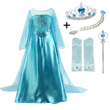 Новые детские платья Эльзы для девочек; костюмы принцессы Анны и Эльзы; Детские праздничные платья для костюмированной вечеринки; Vestidos Fantasia Infantil; Одежда для девочек