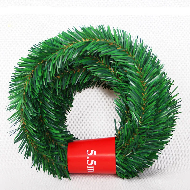 

Xmas Tree Rattan Banner Decoration 5.5m Pine Christmas Garland Decorative Optional modeling Green Christmas Garland Artificial