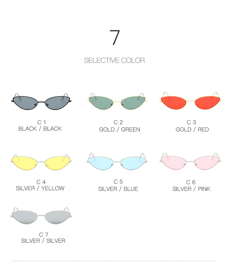 Cute Sexy Ladies Cat Eye Sunglasses Women Metal Frame Fashion Vintage Gradient Sun Glasses For Female UV400 Shades