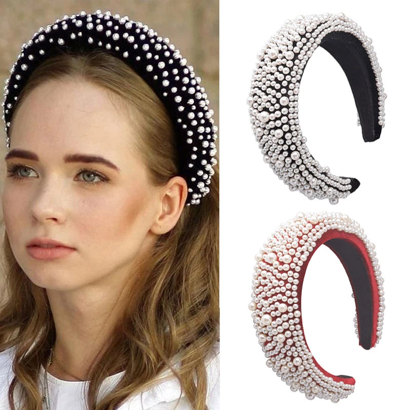 Diademas perlas para niña, diademas de borde alto para mujer, diadema con bisel, de verano para fiesta, decro|Accesorios para el pelo de mujer| - AliExpress