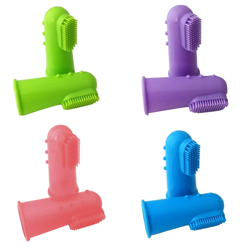 2pcs Pet Finger зубная щетка Тедди собака Защита окружающей среды силиконовая перчатка|