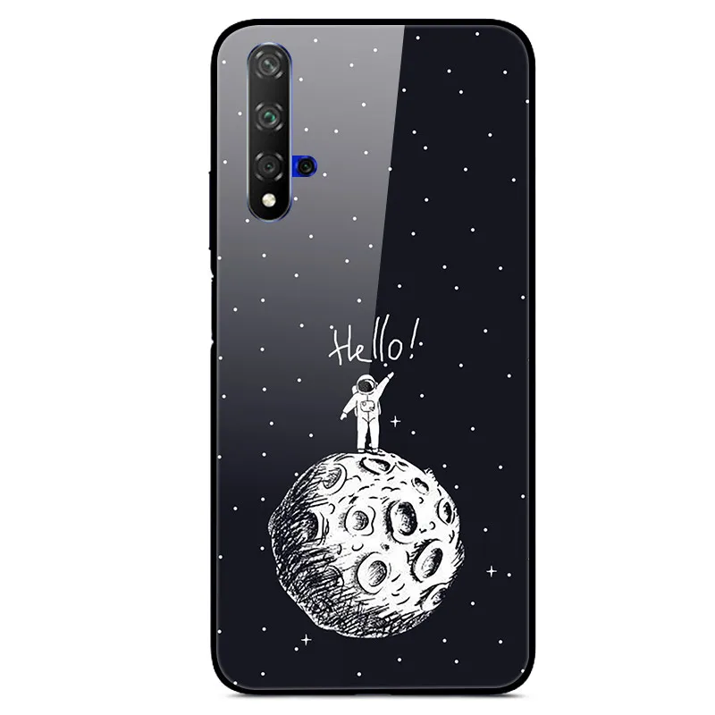 3D Cat Print Tempered Glass Phone Case Cover