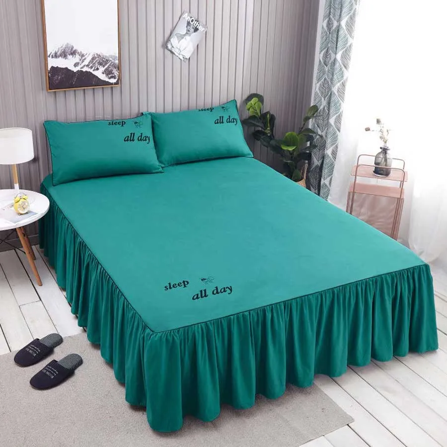WOSTAR Nordic solid bed sheet cover bedspread summer soft comfort bedding set luxury home textiles single double queen king size 6