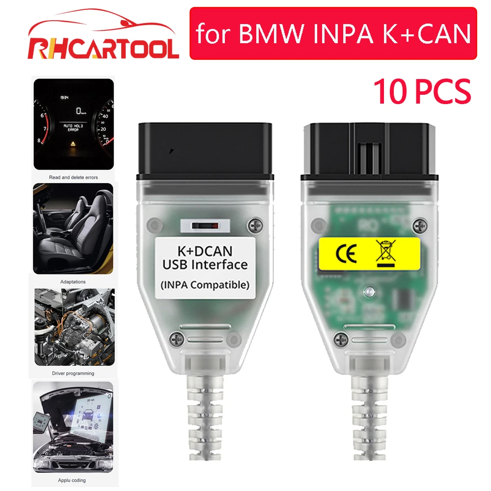 5/10 шт. OBD2 для bmw INPA KCAN DCAN USB Интерфейс диагностический кабель с переключателем FT232RL