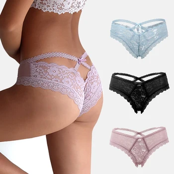 

Sexy Lace Panties Underwear Plus Size Briefs for Woman Mesh Floral Lingerie Female Intimates Thong Seamless Briefs Underpants