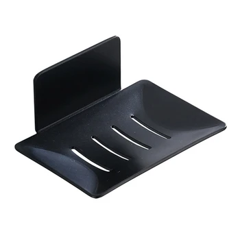 

Home Accessories Tray Holder Wall Mount Soap Dish Reusable Kitchen No Drilling Bathroom Drain Aluminum Storage Space Saving