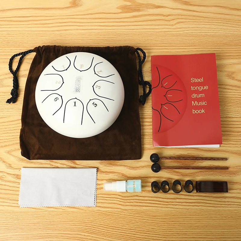 8'' Alloy Steel Tongue Drum 8 Notes Major Scale Handpan Hand Tankdrum Drum Music Instruments for Meditation Yoga