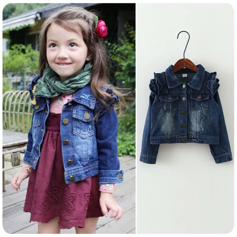 Новинка 2020 джинсовое пальто для девочек модные детские куртки ковбойские и