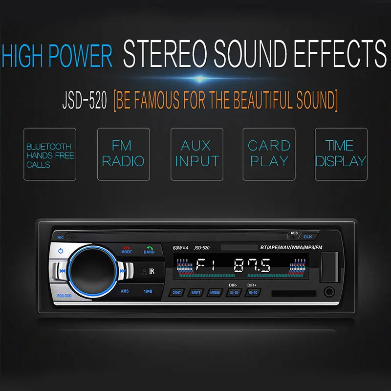 Автомобильный Mp3 радио плеер TF карта универсальный Bluetooth Авто Радио Fm музыкальный MP3-плеер для записи/копирования