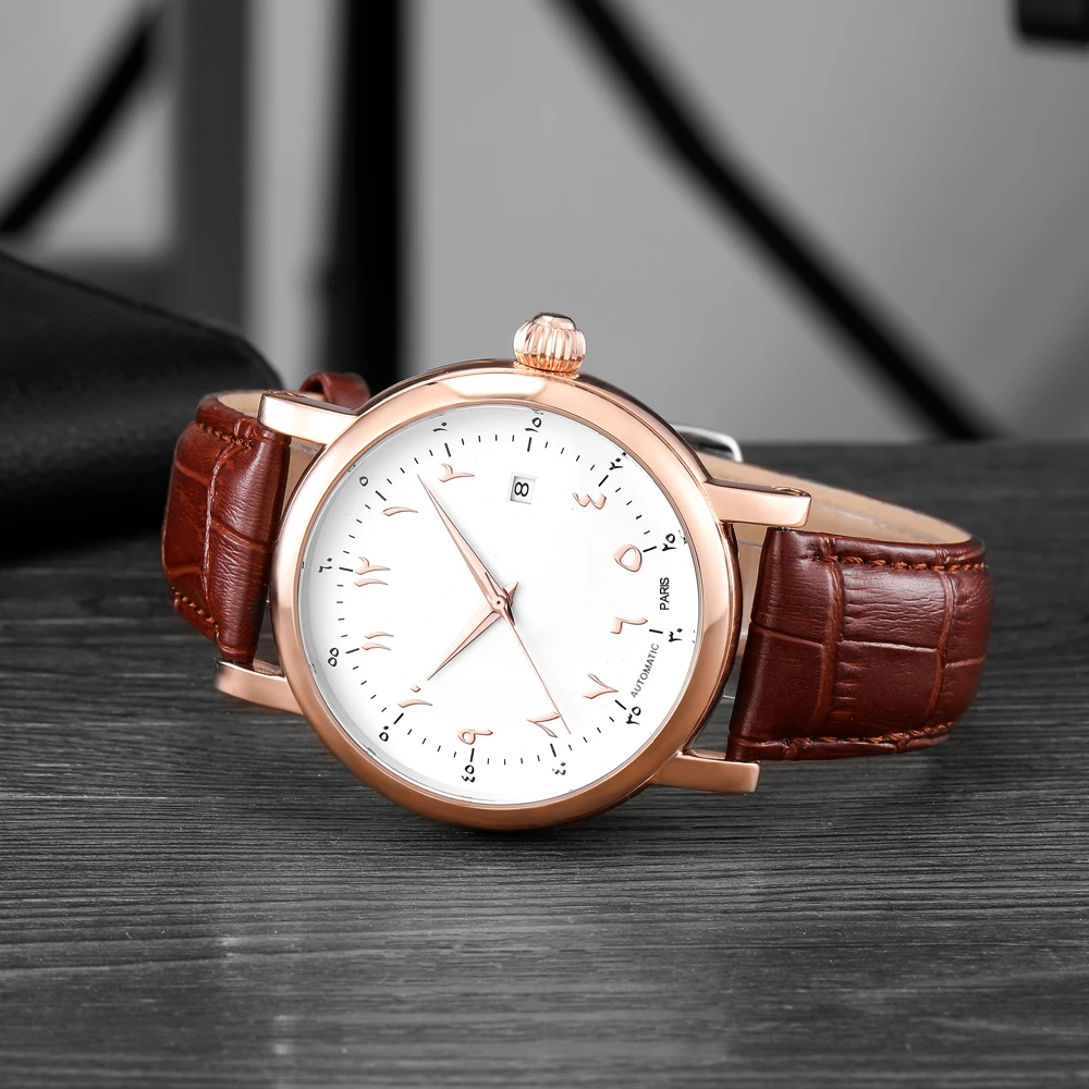 

Automatic Arabic Watch Big Case Watch for Man Mechanical Luxury Watch Islamic Design