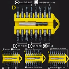 17pcs Set di cacciaviti punte Torx testa B / C / D Torx Hex Star Cross/PZ/tipo Y/tipo U/triangolo supporto magnetico cacciavite Toolkit
