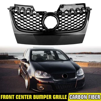 

Car Carbon Fiber Black Front Bumper Mesh Center Grill Grille Fog Lamp Cover For VW MK5 Jetta Golf 2005 2006 2007 2008 2009