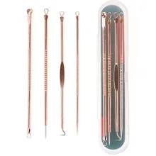 4 шт., экстрактор черных точек, розовое золото, черные точки, очиститель акне, удаление пятен, иглы, набор, черные пятна, средство для очищения пор