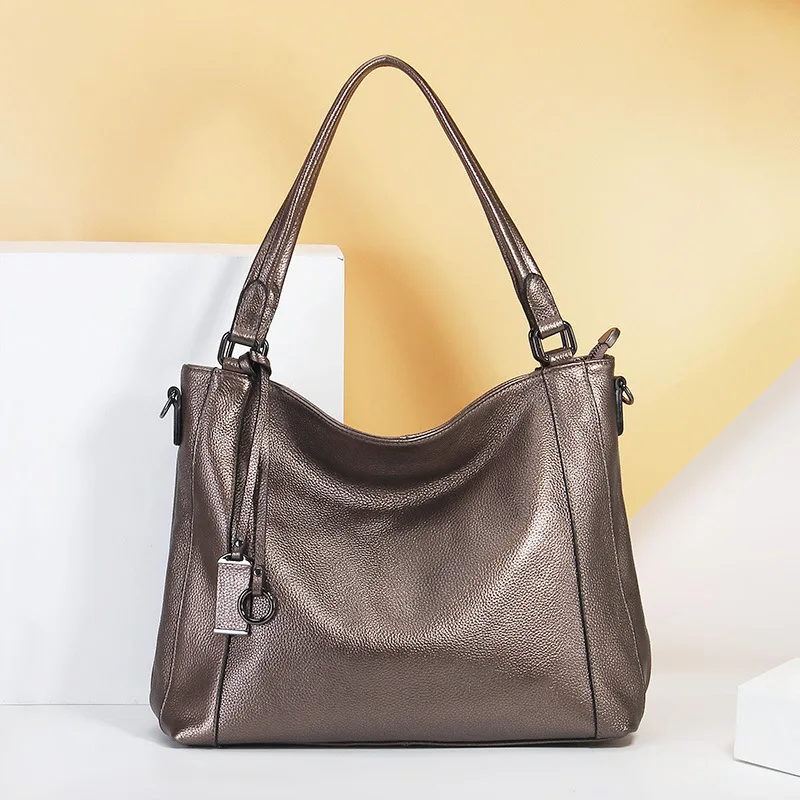 

2019 Spring And Summer New Style WOMEN'S Leather Bags Embossed Leather Full-grain Leather Tote Bag Europe And America Hand Shoul
