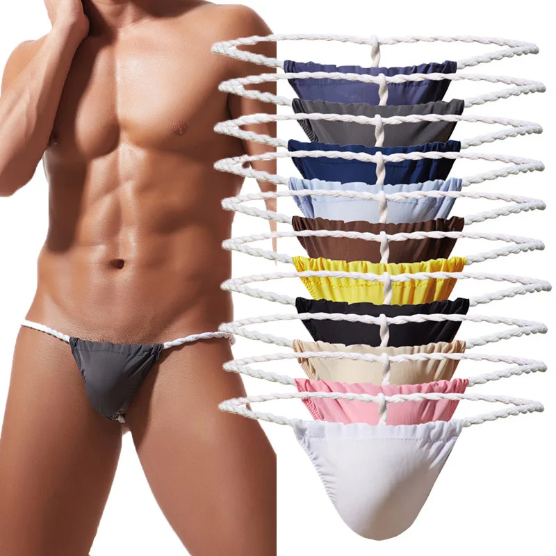 Сексуальные ультратонкие гей стринги из ледяного шелка мужские трусы Fundoshi