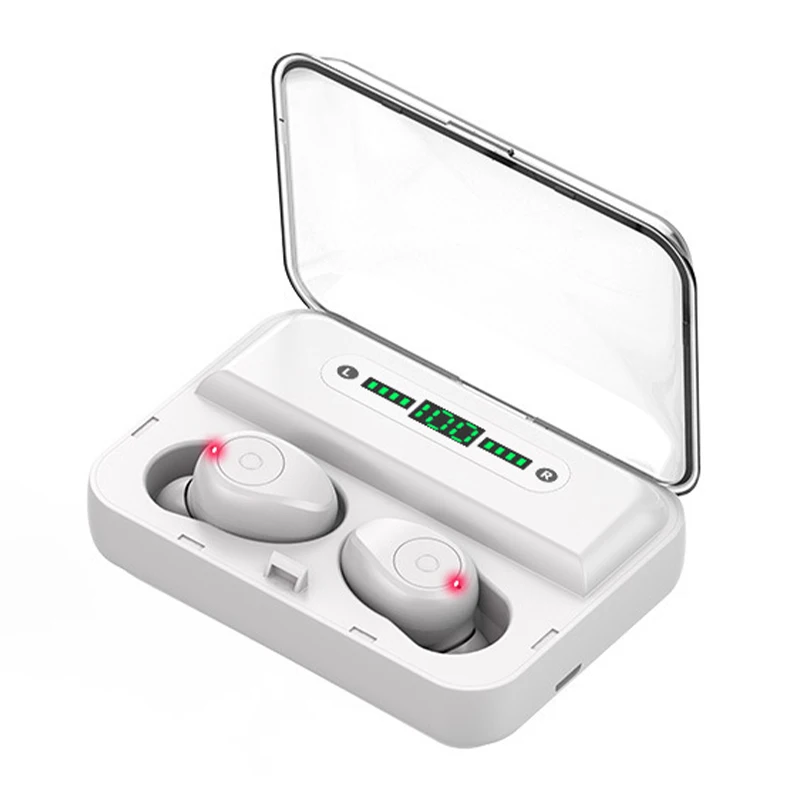 F96-White Настоящая Беспроводная гарнитура беспроводная bluetooth-гарнитура TWS стерео наушники с шумоподавлением с микрофоном Игровые наушники для iOS - Цвет: F96-White