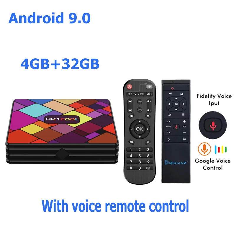 Смарт ТВ приставка HK1COOL Android 9,0 2,4G/5G Wifi BT 4,0 RK Четырехъядерный 4K Full HD hk1 прикольная приставка Netflix KD плеер PK H96 A95 - Цвет: 4G 32G Add MT12