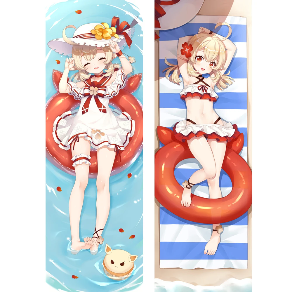 

Game Genshin Impact Dakimakura Summer Swimming Design Klee Hugging Body Anime Pillowcase Throw Cushion Pillow Cover Collection
