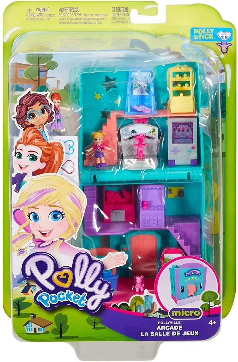 

Doll Polly Pocket Pollyville Arcade Playset GGC29 for Ages 4 to 9 Years Children Gift Set