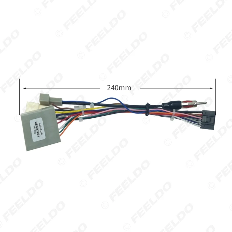 FEELDO 5Pcs Car Multimedia 16Pin Wiring Connector with Radio Antenna Adapter for Honda Civic CRV 2006~2009 Power Wire#FD6227