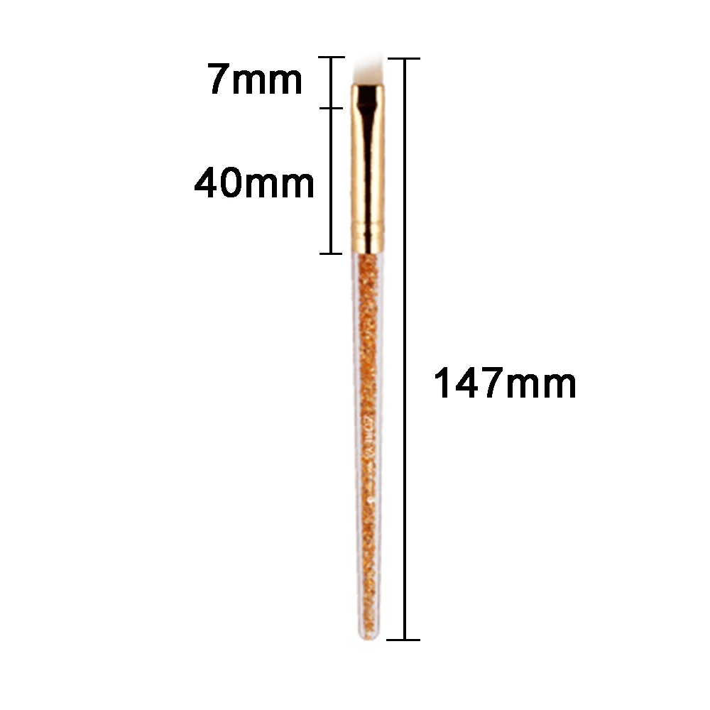 1 шт., стразы, пластиковая ручка, внутренняя акриловая Кисть для макияжа, инструменты для красоты, кисть для глаз, кисть для бровей, угловая кисть, коническая кисть