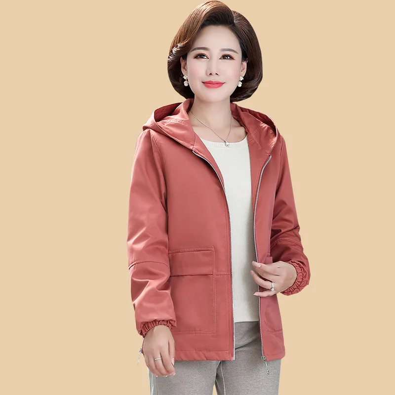 

Jacket Women 2019 Spring Autumn Long Sleeve Overcoat Zipper Pockets Casual Windbreaker Hooded Outwear Coat Casaco Feminino