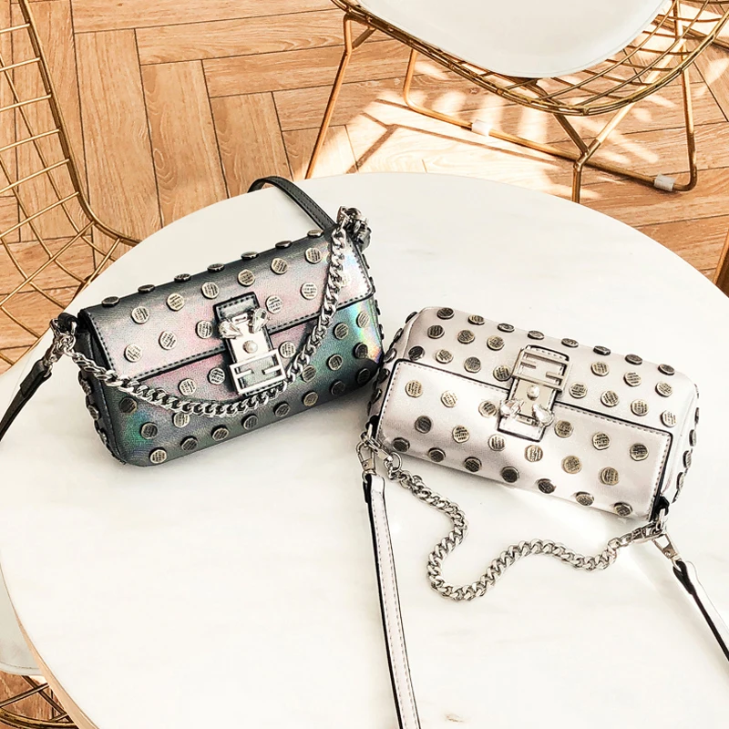 

fashion letter revit women shoulder bags designer metal color handbags chain crossbody bag small summer purses party clutch bag