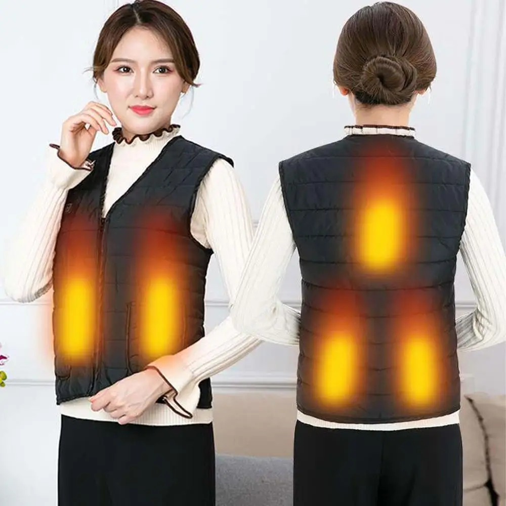 

5 Heating Pads Heated Vest Men Woman Electric Heated Jacket USB Heating 3 Gears tactical Vest winter Warm Clothes Outdoor Hiking
