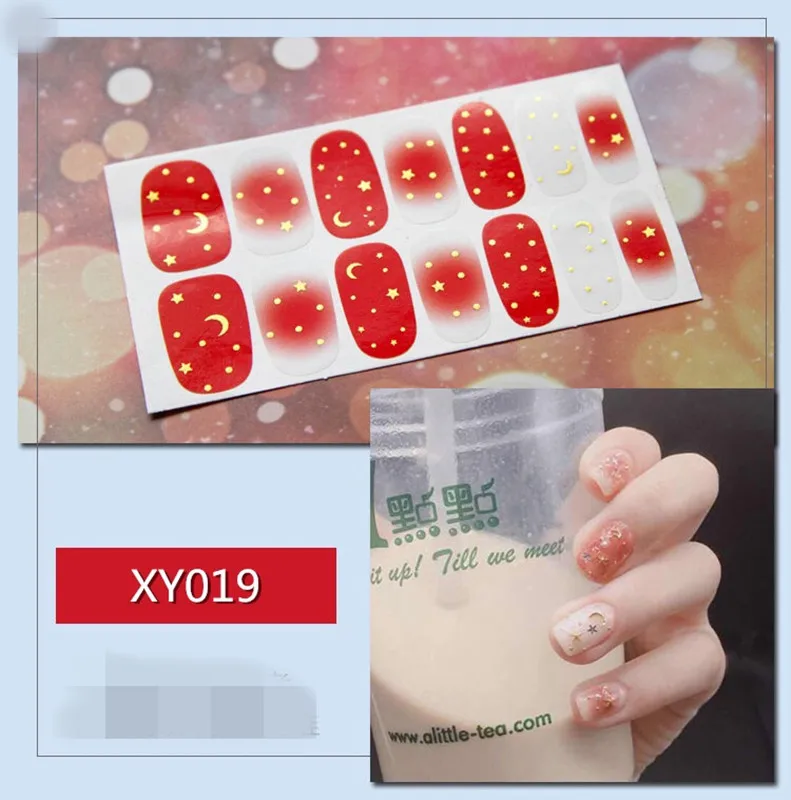 XY019 Monja Nail Art DIY Decals Manicure Decoration Star Design Decoration Manicure Tips Foil Adhesive Wraps nail stickers - Цвет: XY019
