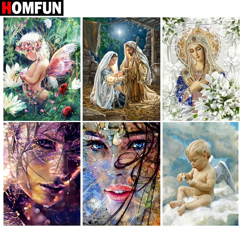 Алмазная 5D картина HOMFUN полноразмерная вышивка религиозная фигурка Стразы