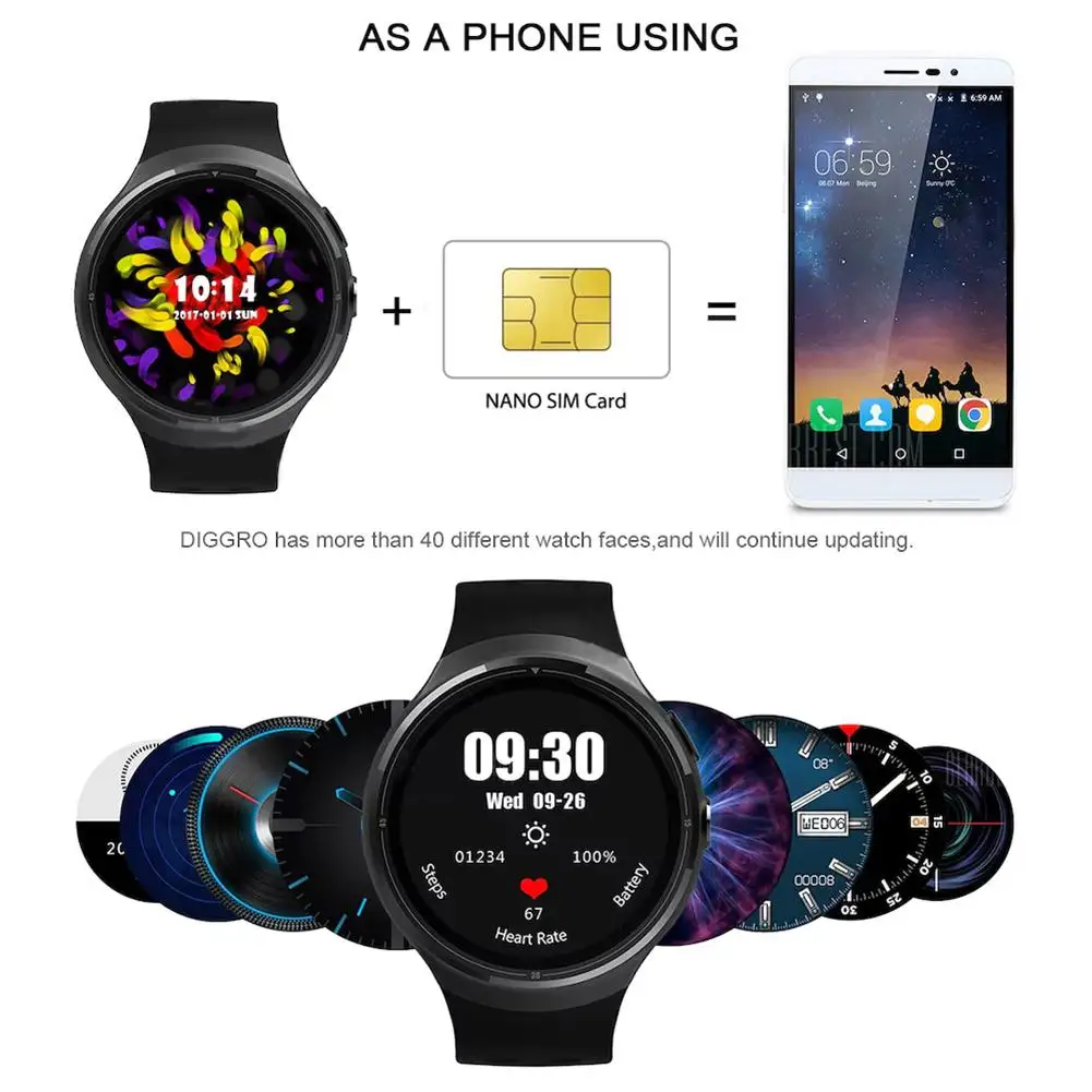 Z10 Смарт-часы Android 5,1 MTK6580 устройства 1 ГБ/16 ГБ Смарт-часы спортивные фитнес-трекер Поддержка камеры BT wifi для мужчин/женщин r20