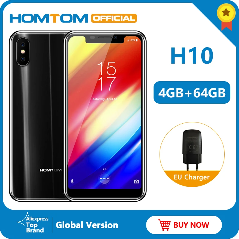 Глобальная версия HOMTOM H10 5 85 &quotAndroid 8 1 MTK6750T Восьмиядерный сотовый телефон