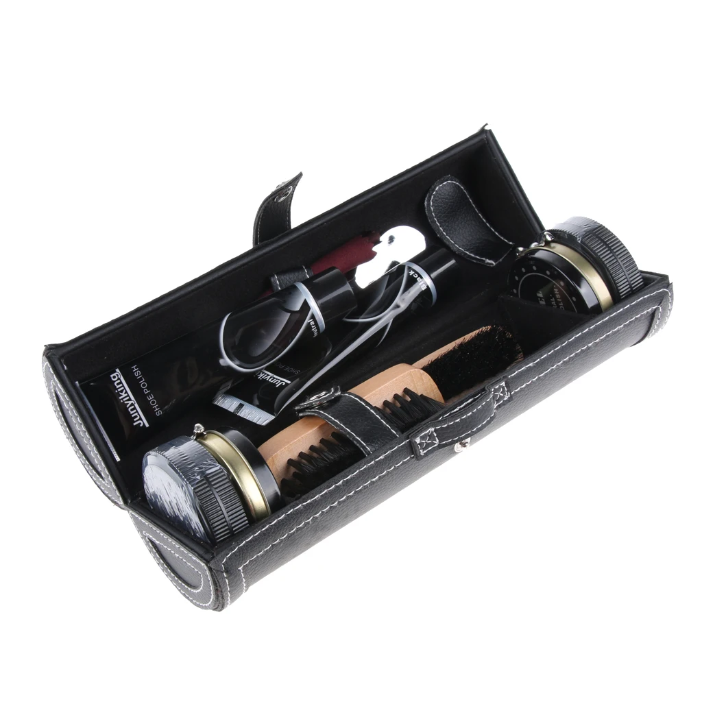 

Unisex Leather Shoes Polish Care Boots Cleaning Brushes Shine Tools Kit Case