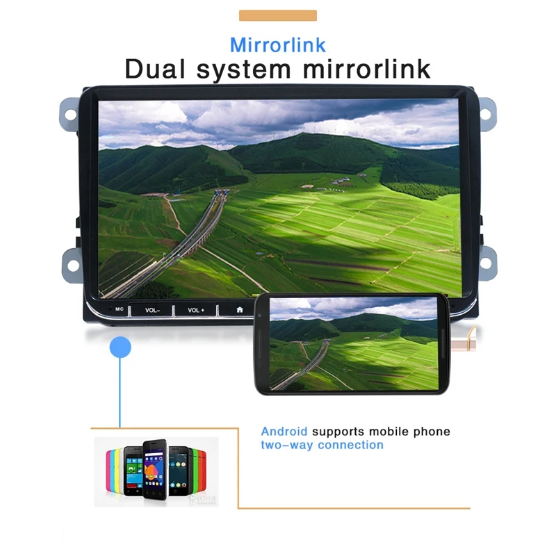 9 дюймов Радио стерео HD Экран изображение заднего вида Bluetooth IOS Android Mirrorlink Многофункциональный MP5 плеер Подходит для Passat гольф MK5