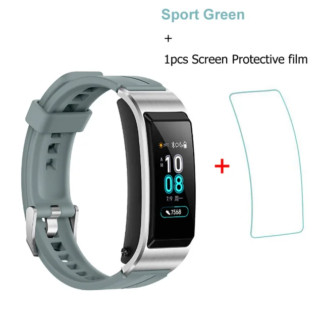 huawei Talkband B5 Bluetooth умный Браслет носимые спортивные браслеты сенсорный AMOLED экран вызова наушники - Цвет: Sport Green add film