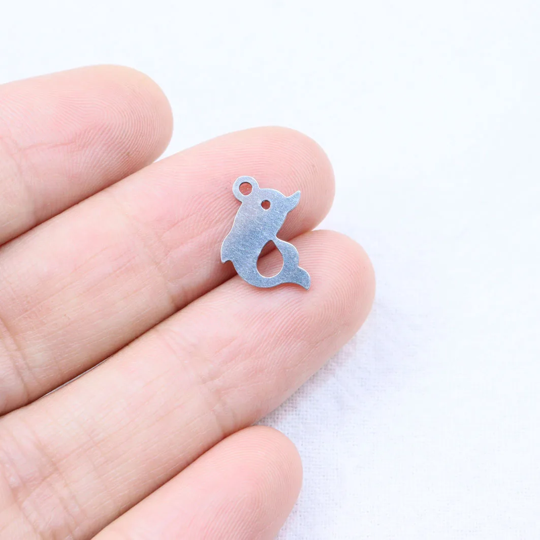 10pcs 도매 스테인레스 스틸 사랑스러운 매력 DIY Anklets 귀걸이 팔찌 Unfading 무색 2 색