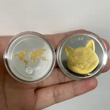 Złoto srebro SHIBA moneta Dogecoin zabójca pamiątkowe dwukolorowe monety bez waluty SHIB nowe pamiątkowe monety CRYPTO prezent
