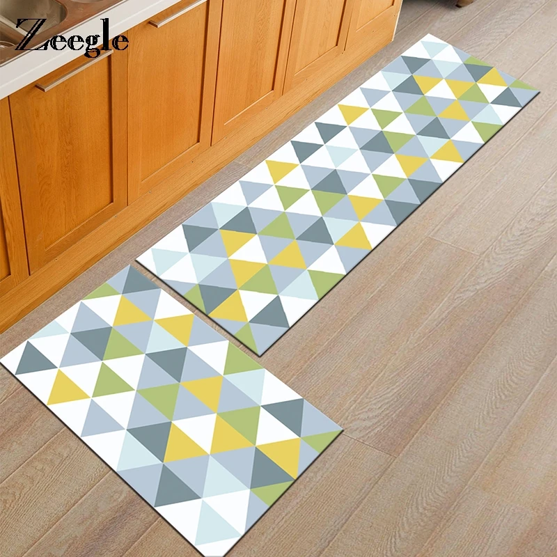 Zeegle Kitchen Mat Anti-Slip Bathroom Carpet Home Entrance/Hallway Door Mat Wardrobe/Balcony Area Rug Creative Carpets