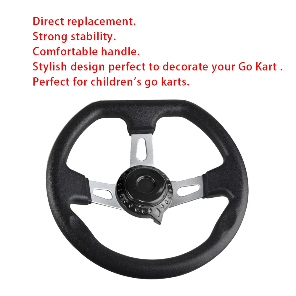 10.6" Steering Wheel w/ Cap for Go Kart Racing Fun Cart Mini Sport Trailmaster 
