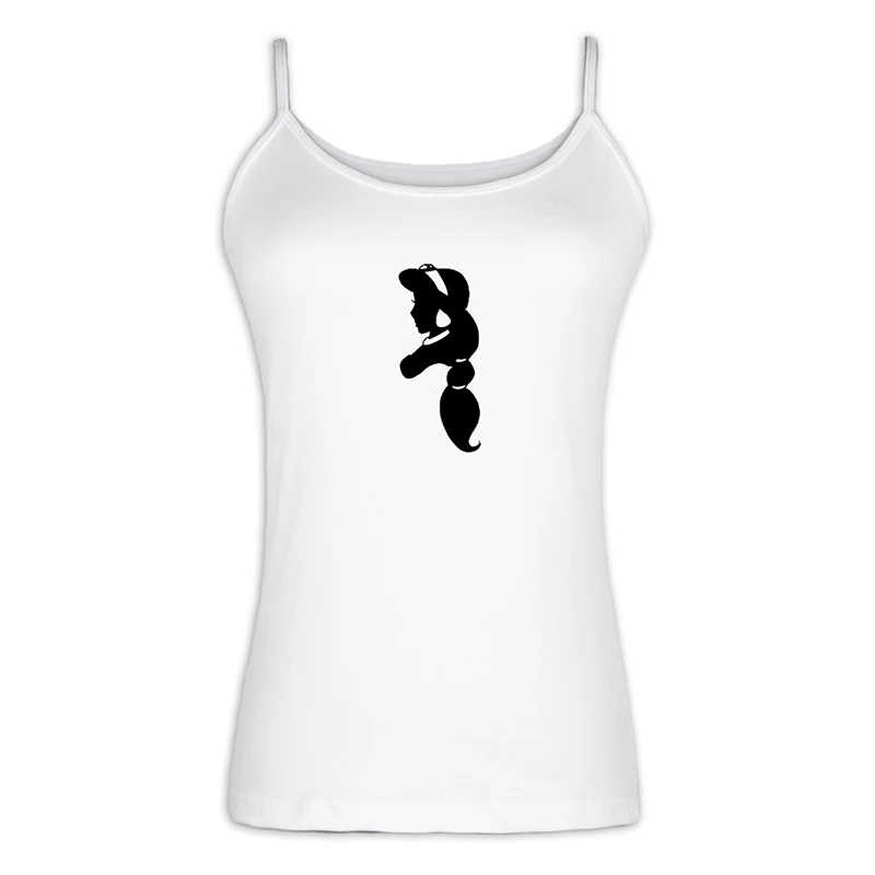 jfSingletS470W Ретро арт девушка Rise Camis Аладдин и волшебная лампа Принцесса Жасмин дамы сексуальный жилет майка хлопок на бретельках Топы подарок - Цвет: jfSingletS470W