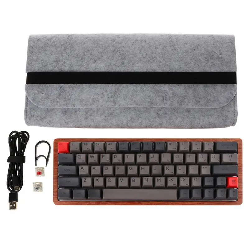 

Portable GK64 Mechanical Gaming Keyboard Optical Cherry Switch RGB LED Backlit Wired Thermal Sublimation Key Cap for PC Ma
