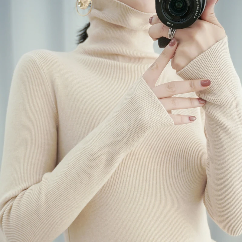 

2019 Women Clothes Autumn Winter Womens Sweater Turtleneck Soft Slim Warm Knitting Sweaters Korean Fashion Pullover Jerseys Tops