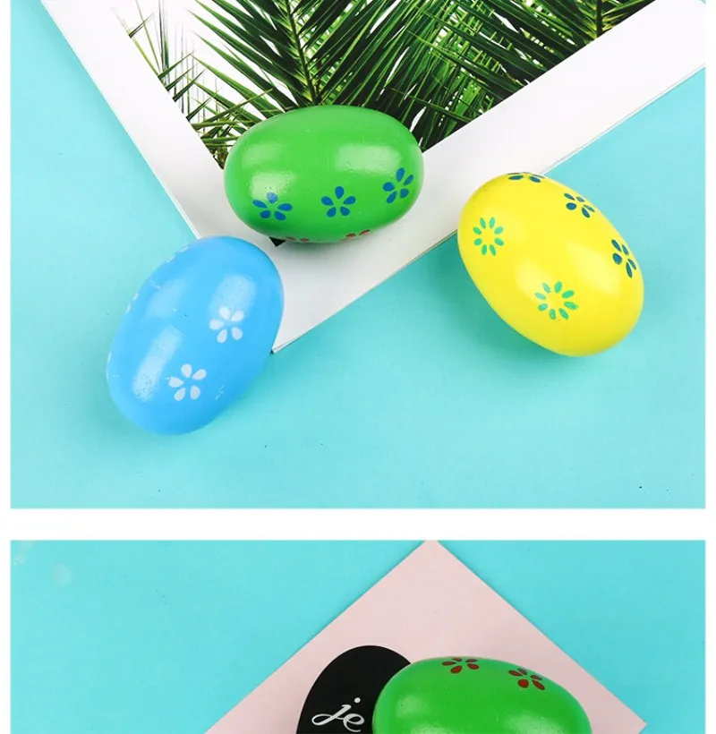 Детские музыкальные деревянные игрушки, красочные погремушки maracas, дизайнерские яйца, музыкальные инструменты, развивающие игрушки для детей, подарок