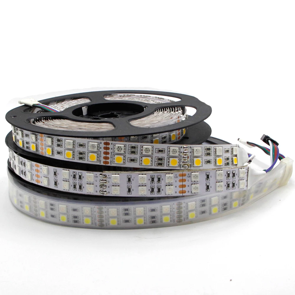 Двухрядные RGB/RGBW/RGB + WW Светодиодные ленты 5050 RGB 2835 белый/теплый белый 12V 120LED/m 5 м/лот