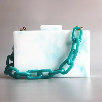 

Marble Pearl Light Blue Acrylic Handbag Women Bags Designer Famous Brand Shoulder Crossbody Bags Lady Chain Bag Messenger Purse