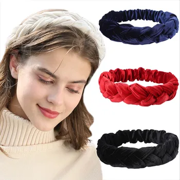 

Haimeikang Winter Thickening Hairbands Twist Headbands for Women Solid Color Head Bands New Fashion Ladies Hair Accessories