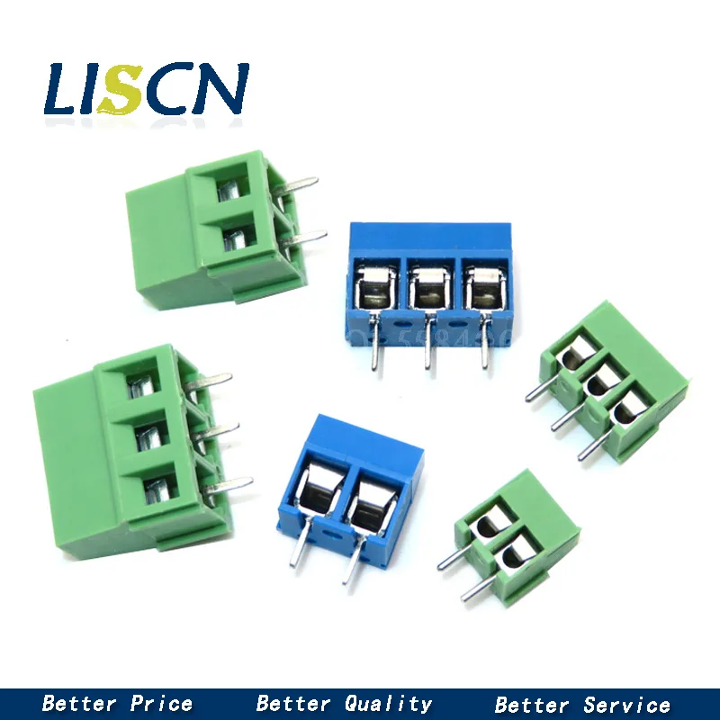 10 шт. KF128 KF301 KF350 2P 3P 5 мм/3 мм/2 контакта 3-контактный клеммный винт PCB терминал разъем