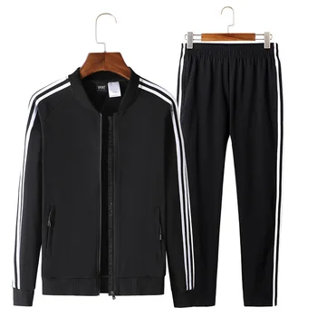 

Plus Size Spring Men Sportswear Tracksuit Zip Up Jacket Sweatshirt+pant Male Running Jogger Fitness Casual Outfit Set Sport Suit
