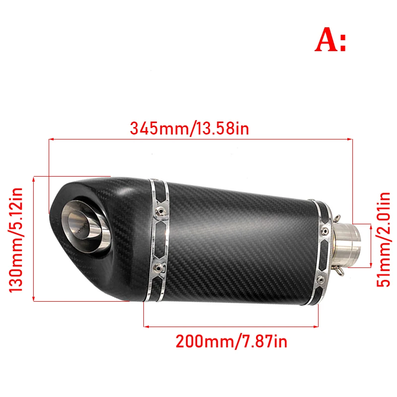 38mm-51mm Modify Exhaust Motorcycle Motocross Exhaust Muffler For KTM DUKE MT-07 MT09 R3 Z900 Z750 CB650R Pit bike escape moto6